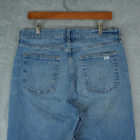 Gap Jeans Womens 32x26 Blue Cropped Ankle Cheeky Straight Button Fly High Rise - Picture 4 of 14